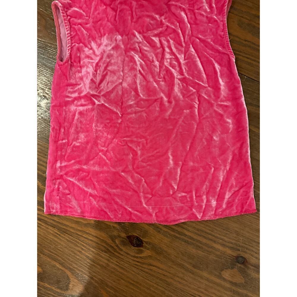 Crewcuts Hot Pink Crushed Velvet Silk & Viscose Sleeveless Blouse, 6 - Picture 3 of 5